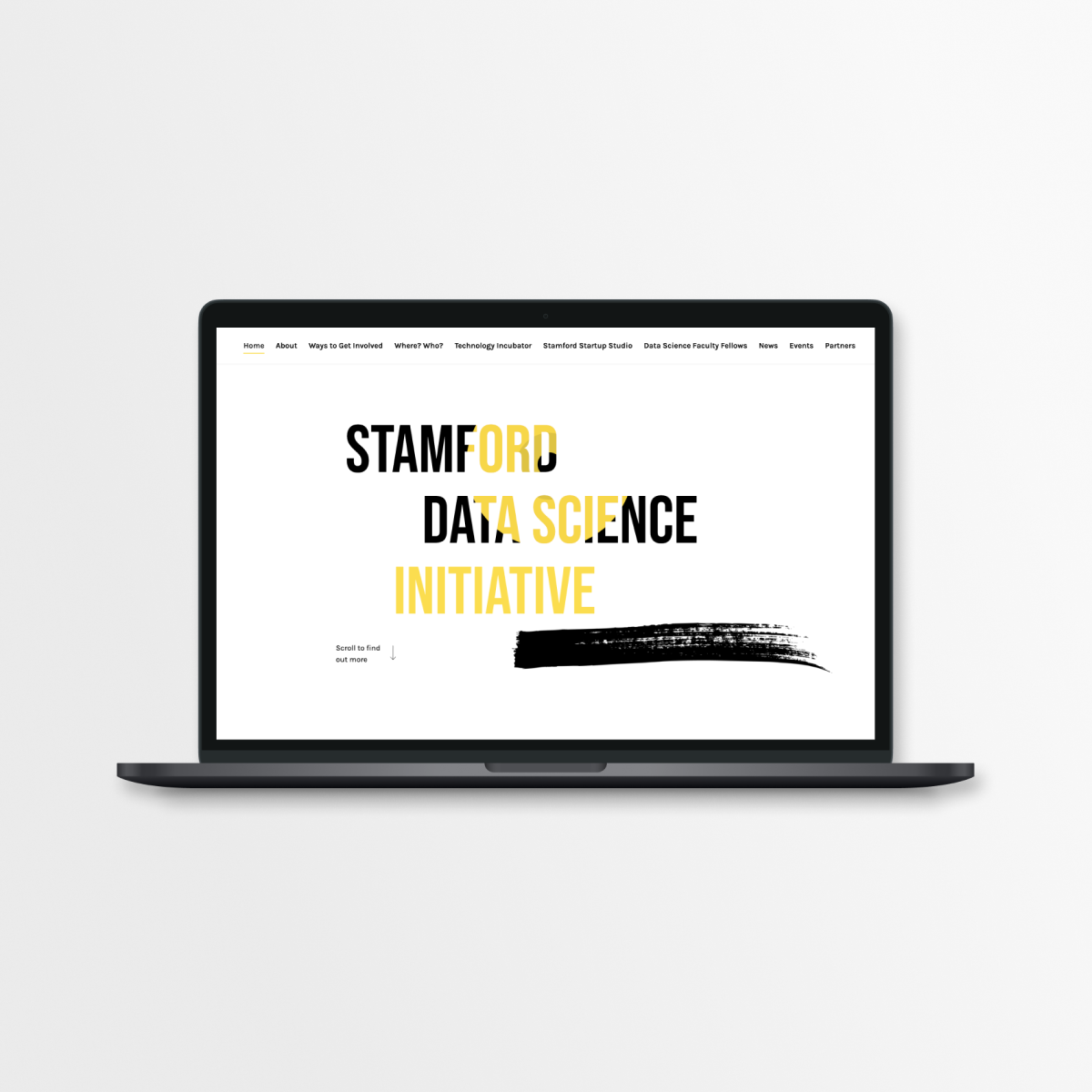 stamford data science initiative website header on computer